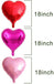 24pcs Heart Shape Foil Balloons Red Pink Kit 18"