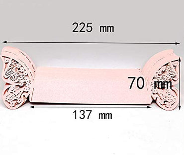 50pcs 13 Colors Butterfly Style Laser Cut Paper Rings Napkins Holders Hotel Birthday Wedding Xmas Party Favor Table Decoration(Ivory)