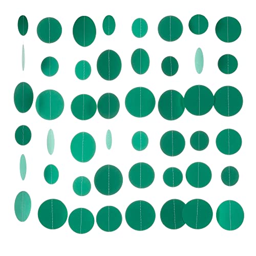 Holographic Paper Garland Shiny Iridescent Circle Dots Party Streamer Banner Backdrop Hanging Decorations, 20 Feet in Total