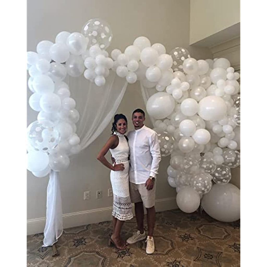 White Balloons 110Pcs White Balloon Garland Arch Kit 5/10/12/18 Inch Matte Latex White Balloons Different Sizes