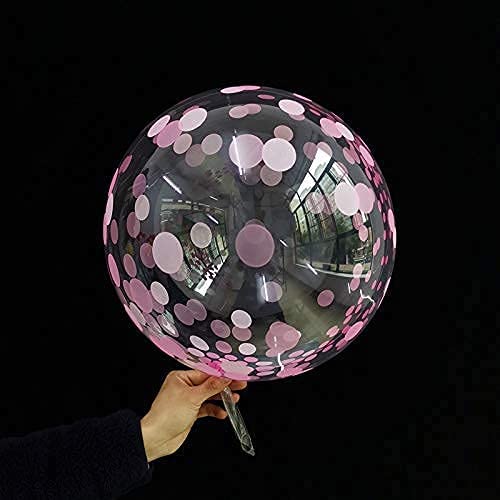 Confetti Pattern Bubble Balloons Self-Sealing 18" Self-sealing Bobo Balloons for Pink Birthday Party Bridal Shower Decoration Wedding Engagement Graduation Holiday Supplies