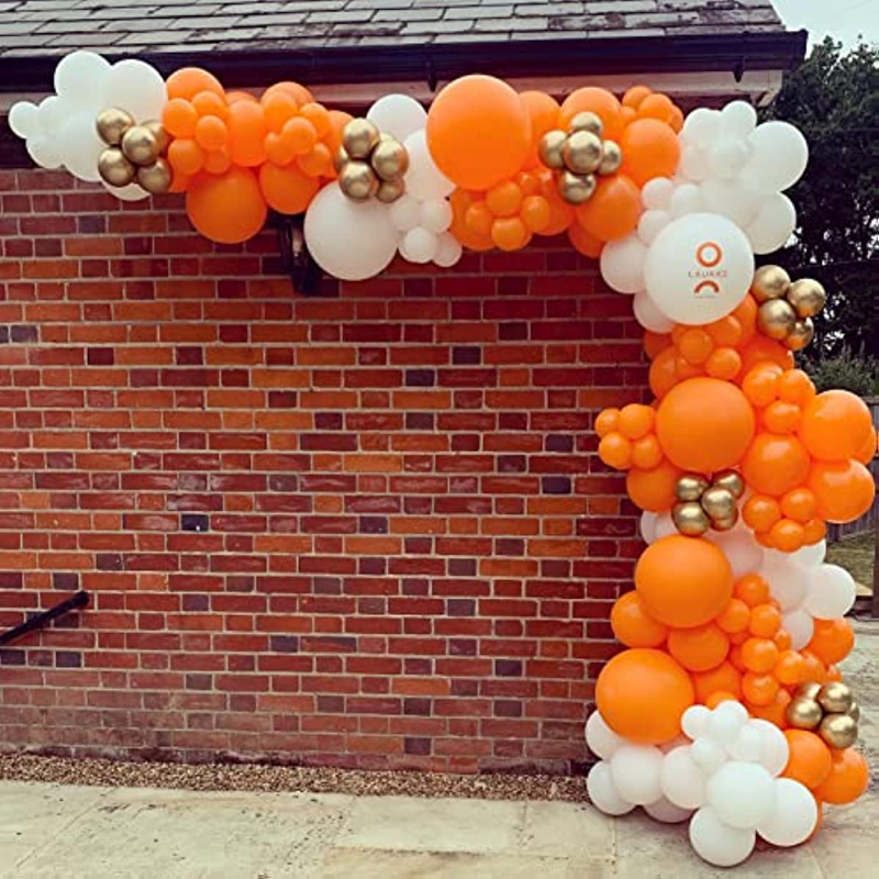 Bright Orange Balloons 110Pcs Orange Balloon Garland Arch Kit 5/10/12/18 Inch Matte Latex Orange Balloons Different Sizes