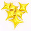 10" Star Shape Foil Mylar Balloon Gold Quadrangle Balloon - 24pcs