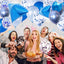 24 Inch Laser Blue Diamond Foil Mylar Balloon (4Pcs)