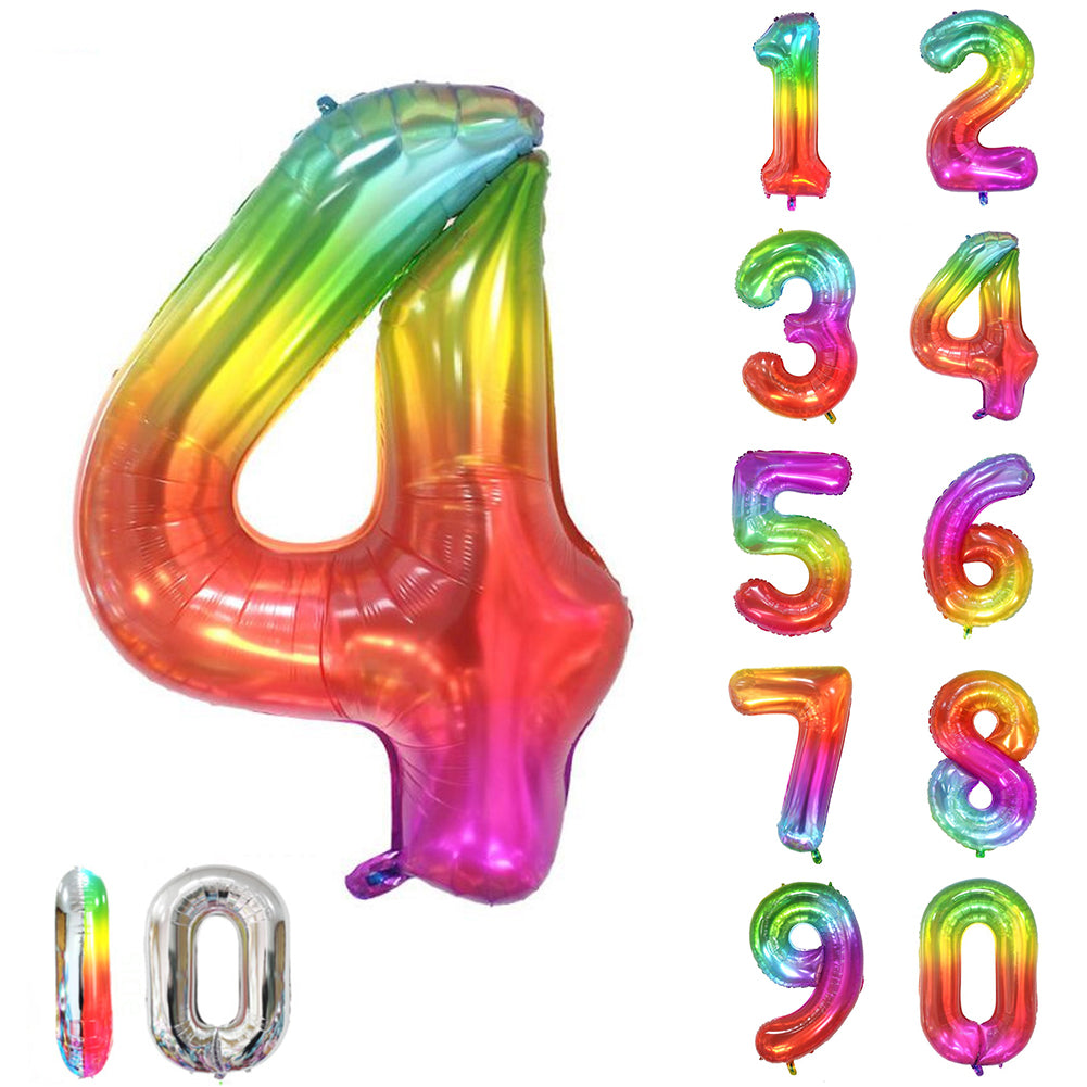 Large Number 0 Balloons, Giant Foil Helium Fillable Baloon 40 Inch Age Birthday Anniversary Party Decoration with Rose Gold (0-9)