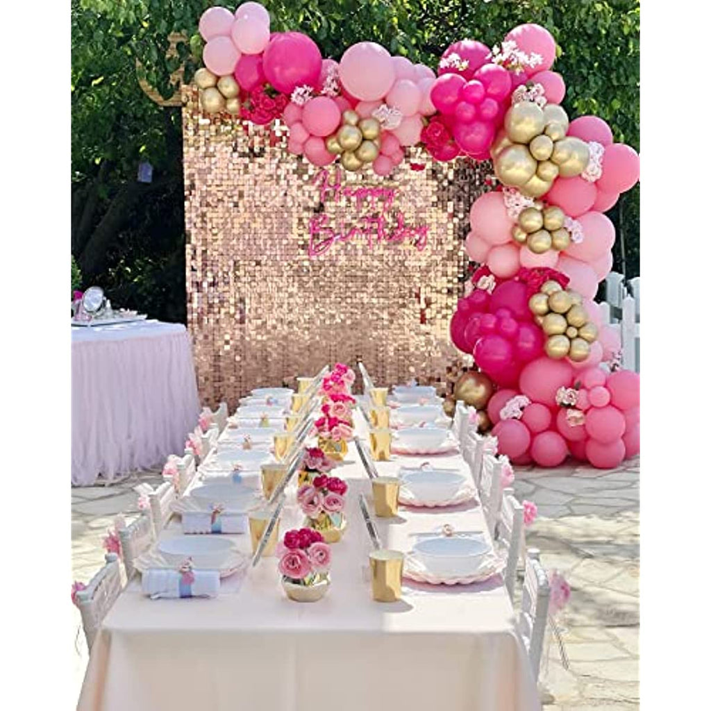 Hot Pink 110Pcs Balloon Garland Arch Kit 5/10/12/18 Inch Latex Hot Magenta Balloons