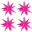 Hot Pink Star Balloons Metallic 50 Pcs Starburst Balloons Foil Spike Balloon 26 Inch