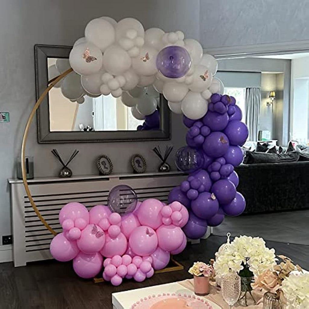 Purple Balloons 110Pcs Purple Balloon Garland Arch Kit 5/10/12/18 Inch Matte Latex Purple Balloons with Different Sizes