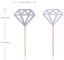 50 Pack Cupcake Toppers with Silver Glitter Diamond Shape
