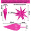 Hot Pink Star Balloons Metallic 50 Pcs Starburst Balloons Foil Spike Balloon 26 Inch