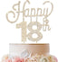Happy 18th Birthday Gold Rhinestone Cake Topper