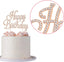 Happy Birthday Cake Topper - Premium Rose Gold Metal Sparkly Rhinestone Decoration