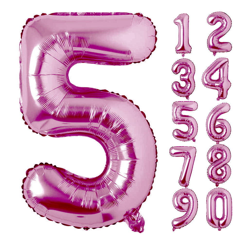 Large Number 0 Balloons, Giant Foil Helium Fillable Baloon 40 Inch Age Birthday Anniversary Party Decoration with Rose Gold (0-9)