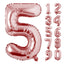 Large Number 0 Balloons, Giant Foil Helium Fillable Baloon 40 Inch Age Birthday Anniversary Party Decoration with Rose Gold (0-9)