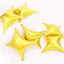 10" Star Shape Foil Mylar Balloon Gold Quadrangle Balloon - 24pcs