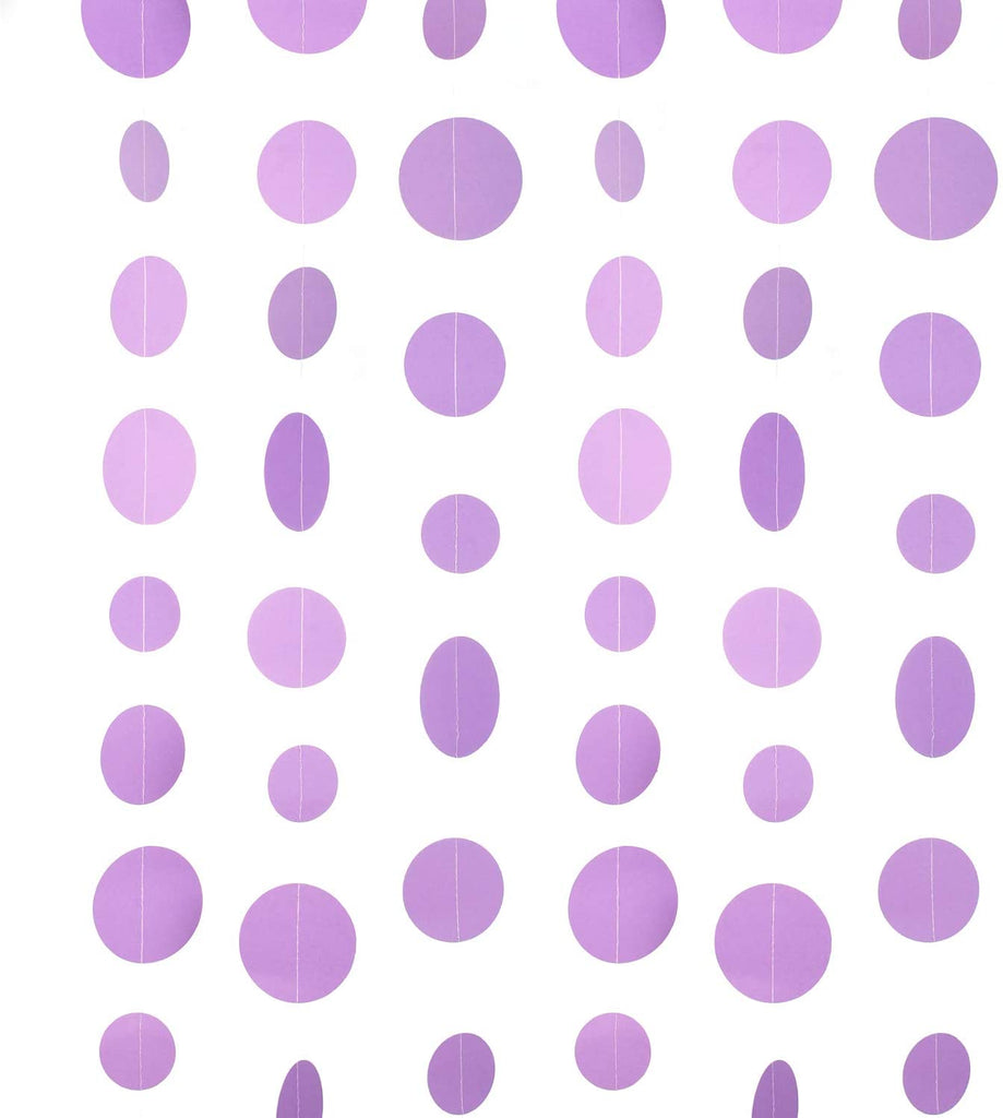 Holographic Paper Garland Shiny Iridescent Circle Dots Party Streamer Banner Backdrop Hanging Decorations, 20 Feet in Total