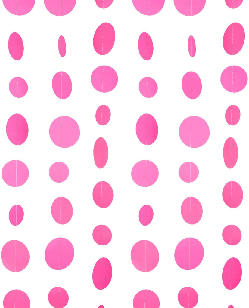 Holographic Paper Garland Shiny Iridescent Circle Dots Party Streamer Banner Backdrop Hanging Decorations, 20 Feet in Total