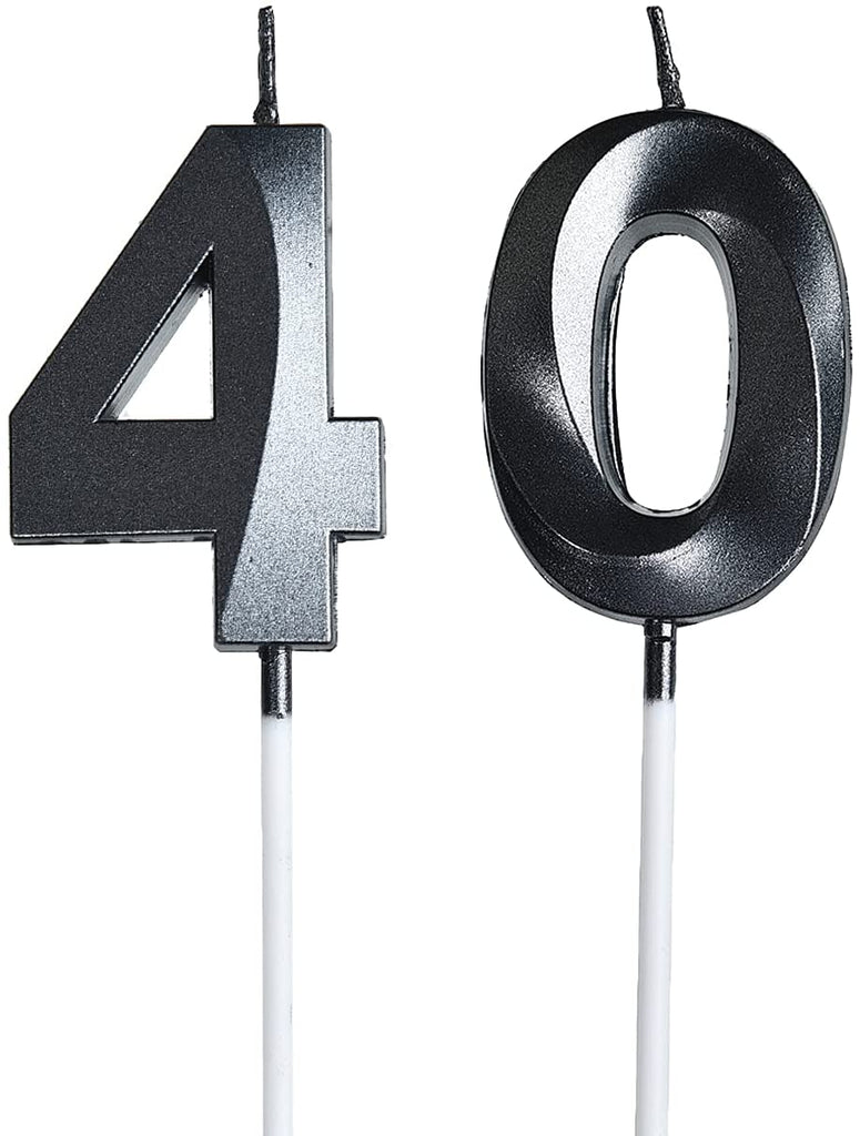 Metallic Number 40 Cake Topper for Birthday, Anniversary