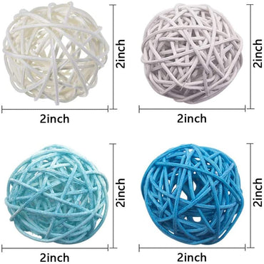 Decorative Rattan Balls for Bowl Centerpiece, Bird Toys, Table Decoration, 24PCS Rattan Balls Wicker Balls Decorative Twig Orbs Spheres Bowl Fillers Vase Fillers Home Decor