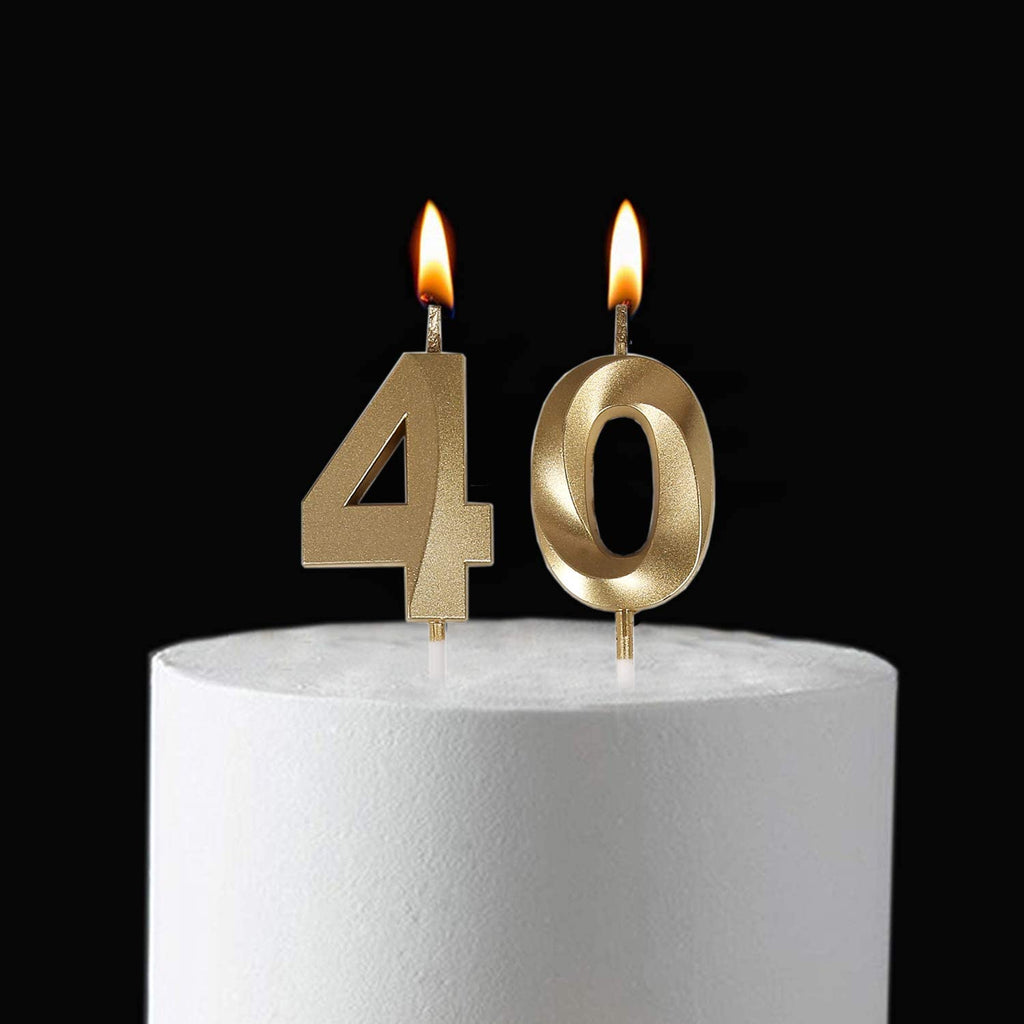 Metallic Number 40 Cake Topper for Birthday, Anniversary