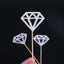 50 Pack Cupcake Toppers with Silver Glitter Diamond Shape