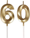 Black 60th Birthday Candles, Number 60 Cake Topper for Birthday Decorations Party Decoration