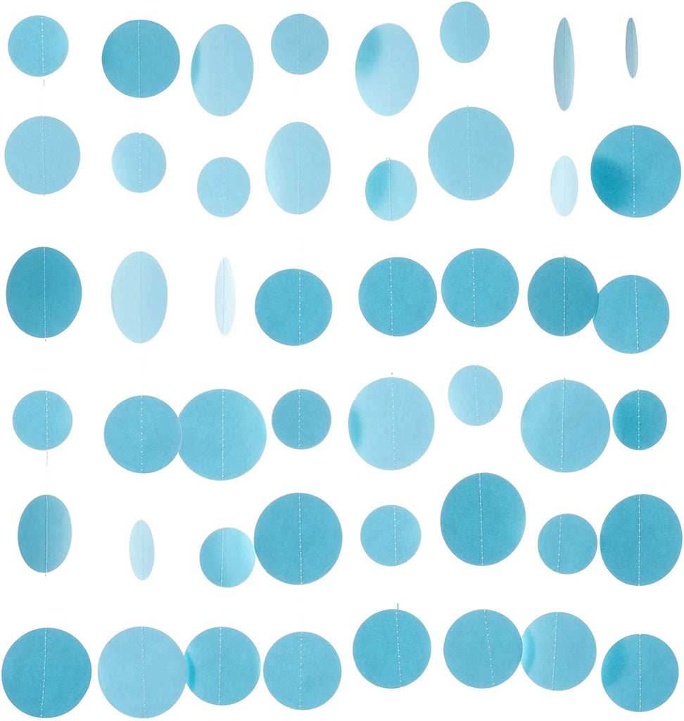 Holographic Paper Garland Shiny Iridescent Circle Dots Party Streamer Banner Backdrop Hanging Decorations, 20 Feet in Total