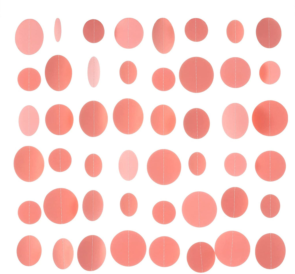 Holographic Paper Garland Shiny Iridescent Circle Dots Party Streamer Banner Backdrop Hanging Decorations, 20 Feet in Total