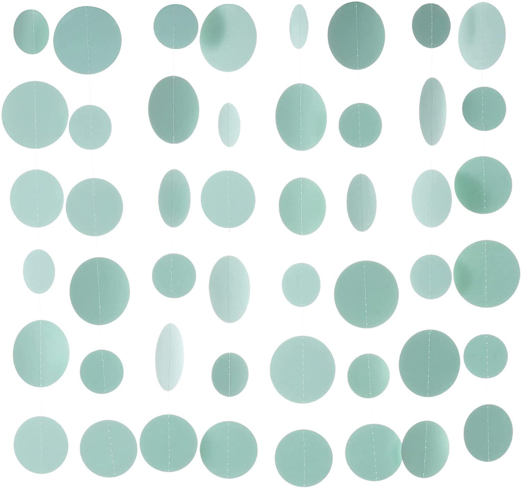 Holographic Paper Garland Shiny Iridescent Circle Dots Party Streamer Banner Backdrop Hanging Decorations, 20 Feet in Total