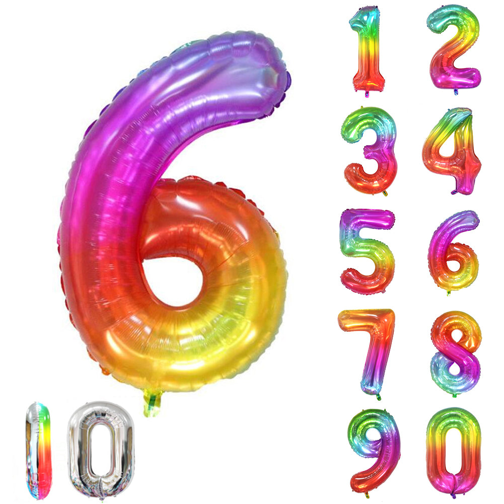 Large Number 0 Balloons, Giant Foil Helium Fillable Baloon 40 Inch Age Birthday Anniversary Party Decoration with Rose Gold (0-9)