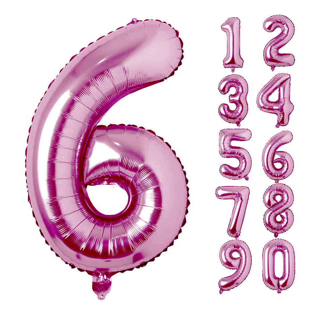 Large Number 0 Balloons, Giant Foil Helium Fillable Baloon 40 Inch Age Birthday Anniversary Party Decoration with Rose Gold (0-9)