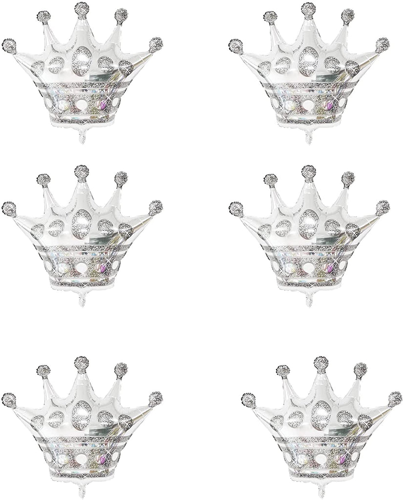 6 Pcs Jumbo 39.4 Inch Gold Crown Foil Balloons(Rose Gold)