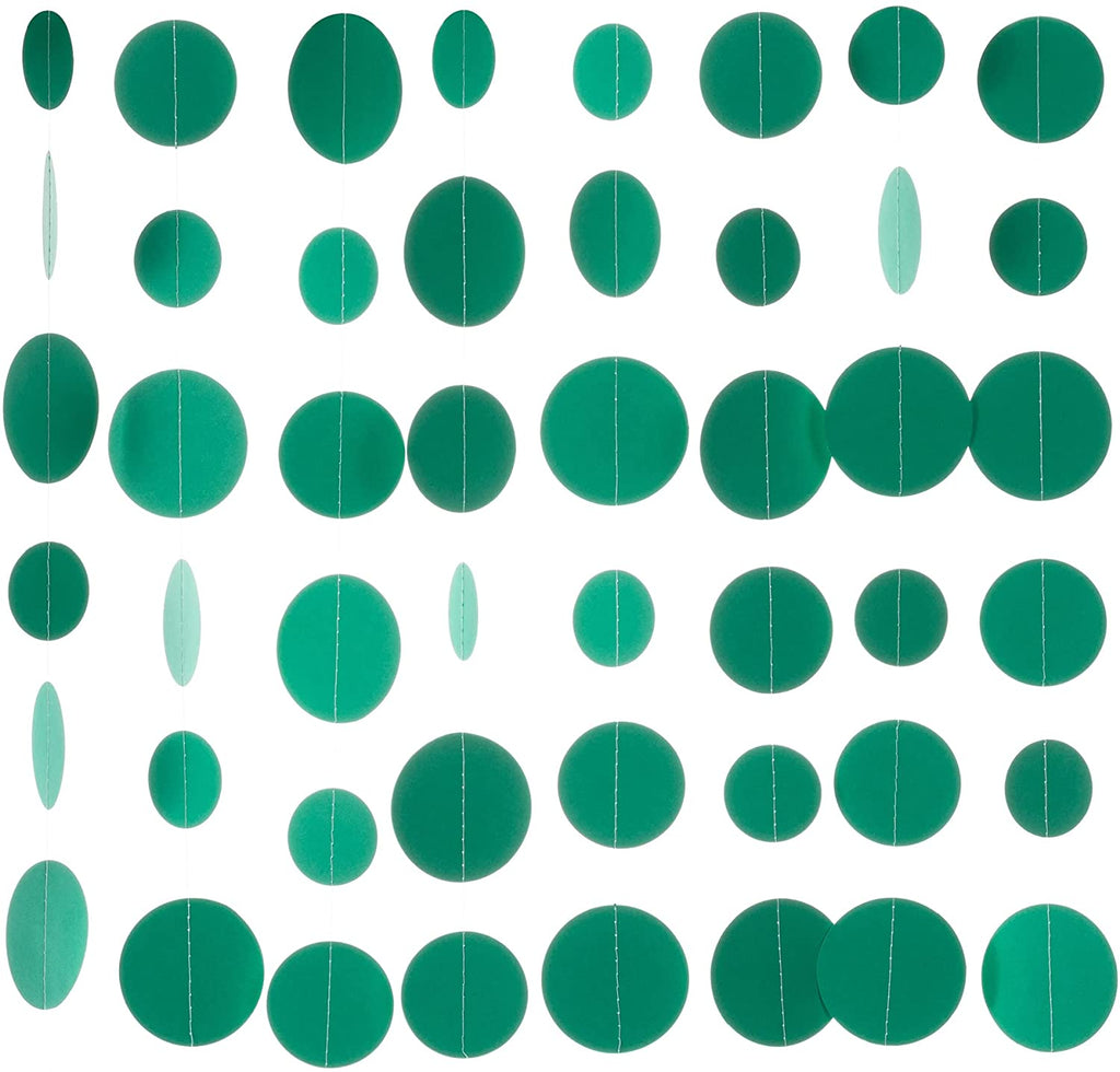 Holographic Paper Garland Shiny Iridescent Circle Dots Party Streamer Banner Backdrop Hanging Decorations, 20 Feet in Total