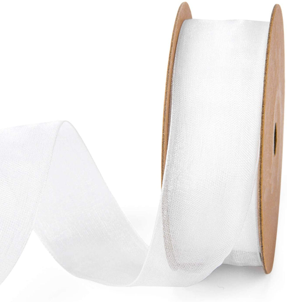 1 Inch Sheer Organza Ribbon - 25 Yards for Gift Wrapping, Bouquet Wrapping, Decoration, Craft - Rose