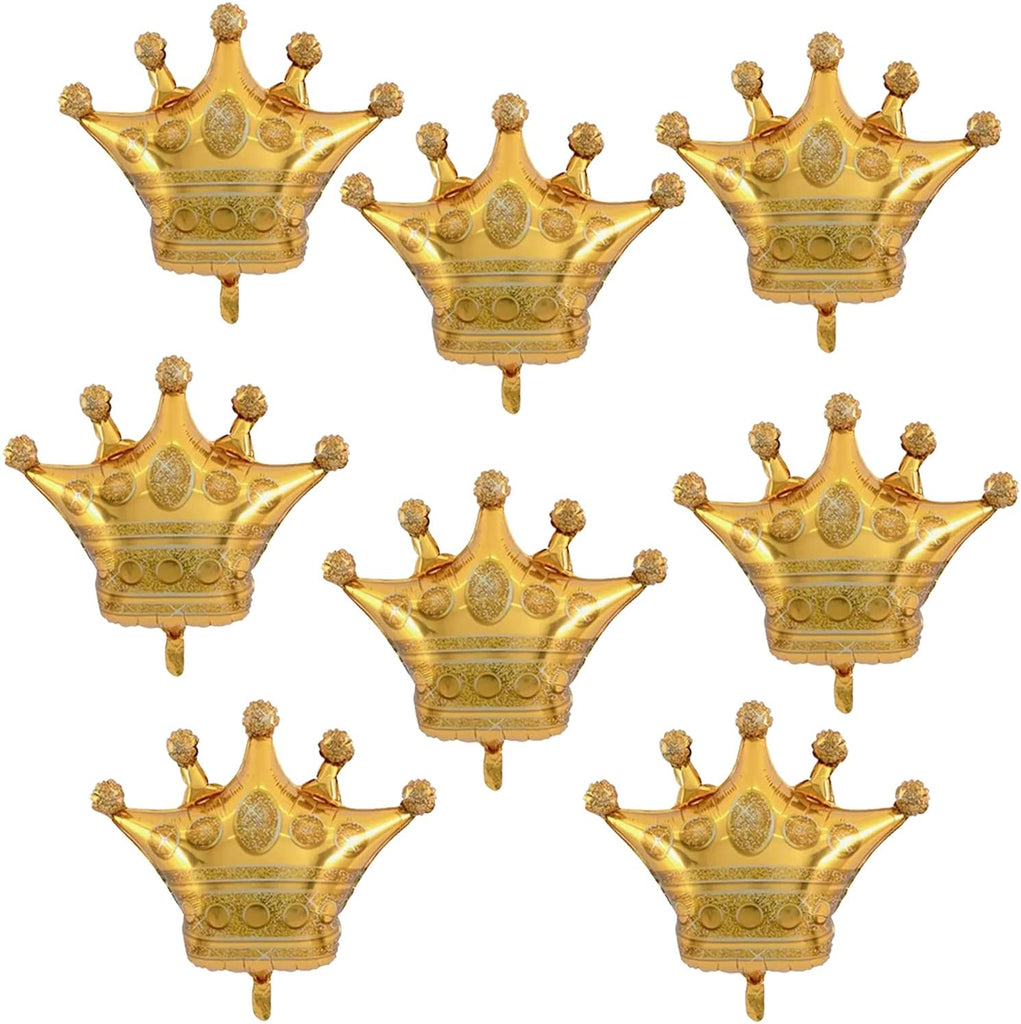 6 Pcs Jumbo 39.4 Inch Gold Crown Foil Balloons(Rose Gold)