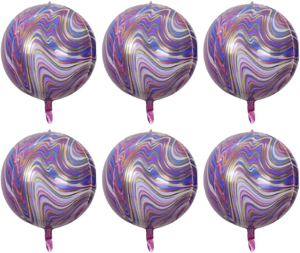 Marble Agate Balloon 6 Pieces 20" 4D Aluminum Foil Balloon
