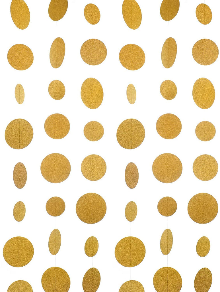 Holographic Paper Garland Shiny Iridescent Circle Dots Party Streamer Banner Backdrop Hanging Decorations, 20 Feet in Total