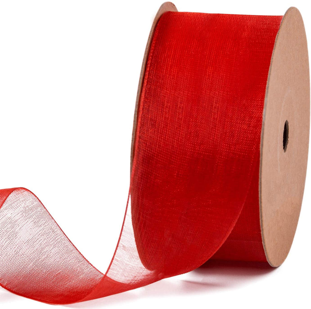 1 Inch Sheer Organza Ribbon - 25 Yards for Gift Wrapping, Bouquet Wrapping, Decoration, Craft - Rose