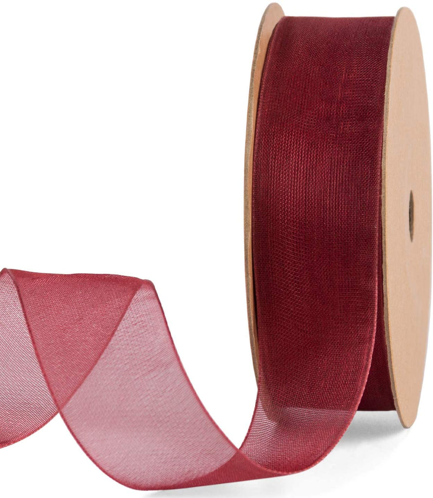 1 Inch Sheer Organza Ribbon - 25 Yards for Gift Wrapping, Bouquet Wrapping, Decoration, Craft - Rose