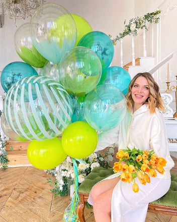 Self-sealing Bubble Balloons Stripe Crystal 18inch Wrinkle Free Balloons (Muiltcolor, 18inch)