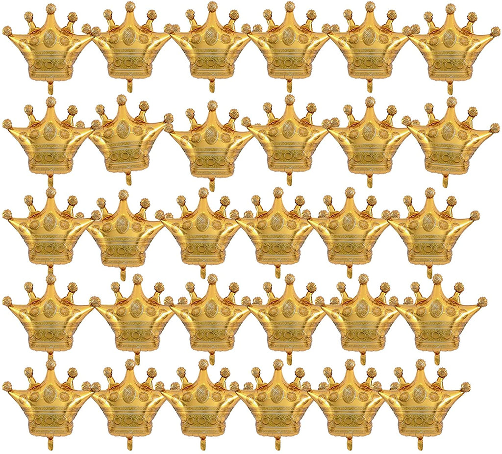 6 Pcs Jumbo 39.4 Inch Gold Crown Foil Balloons(Rose Gold)