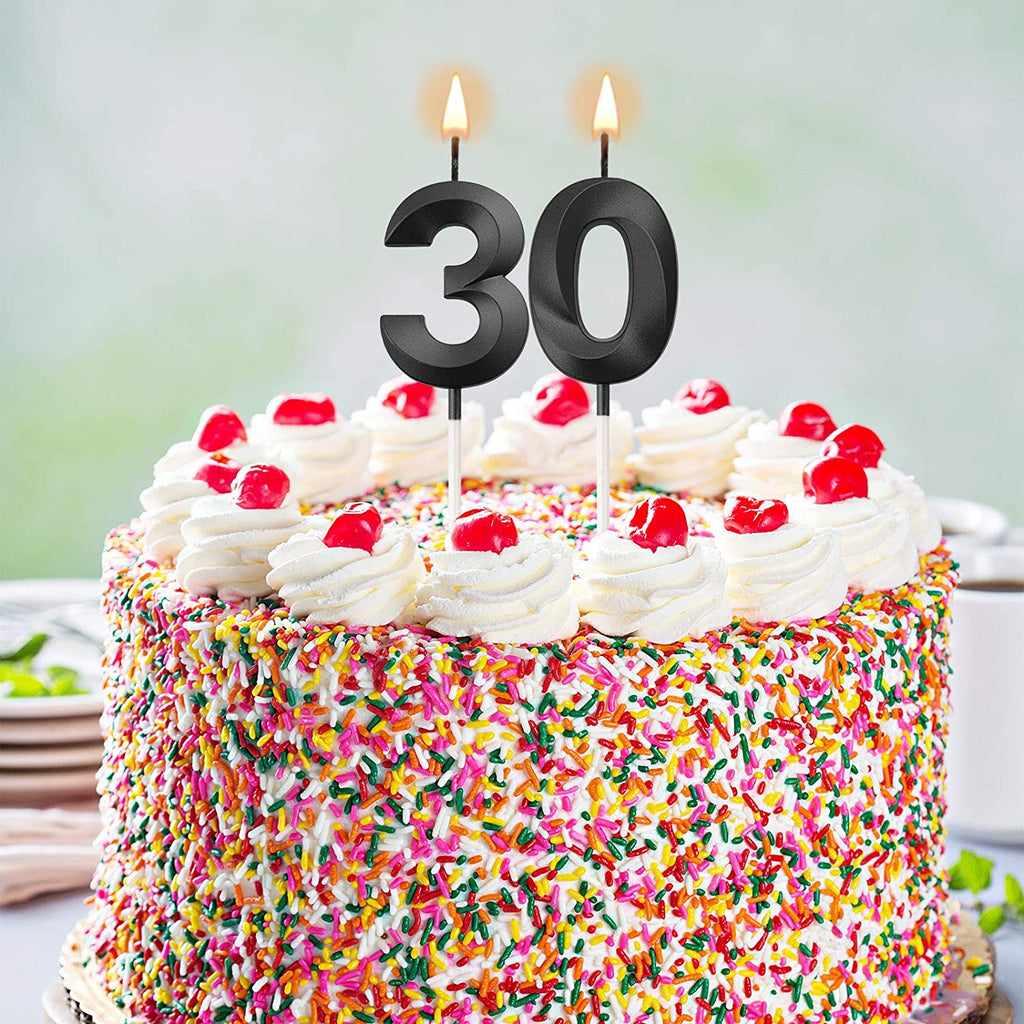 30th Birthday Candles Cake Numeral Candles Happy Birthday Cake Topper Decor