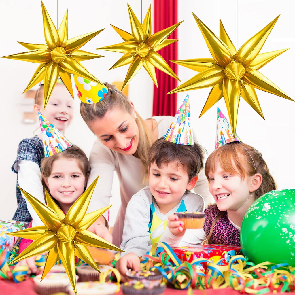 Golden Star Balloon Metal Star Aluminum Foil Cone Balloon(50 pieces)