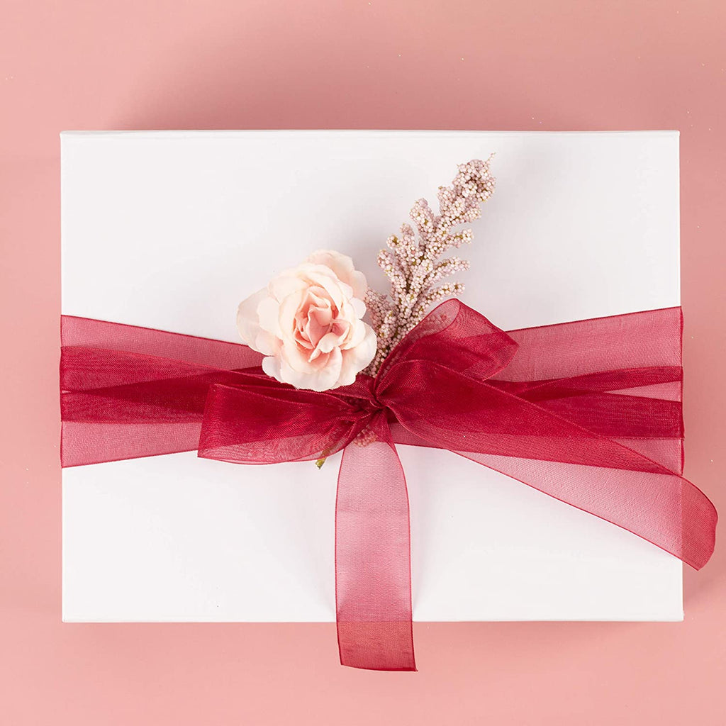 1 Inch Sheer Organza Ribbon - 25 Yards for Gift Wrapping, Bouquet Wrapping, Decoration, Craft - Rose