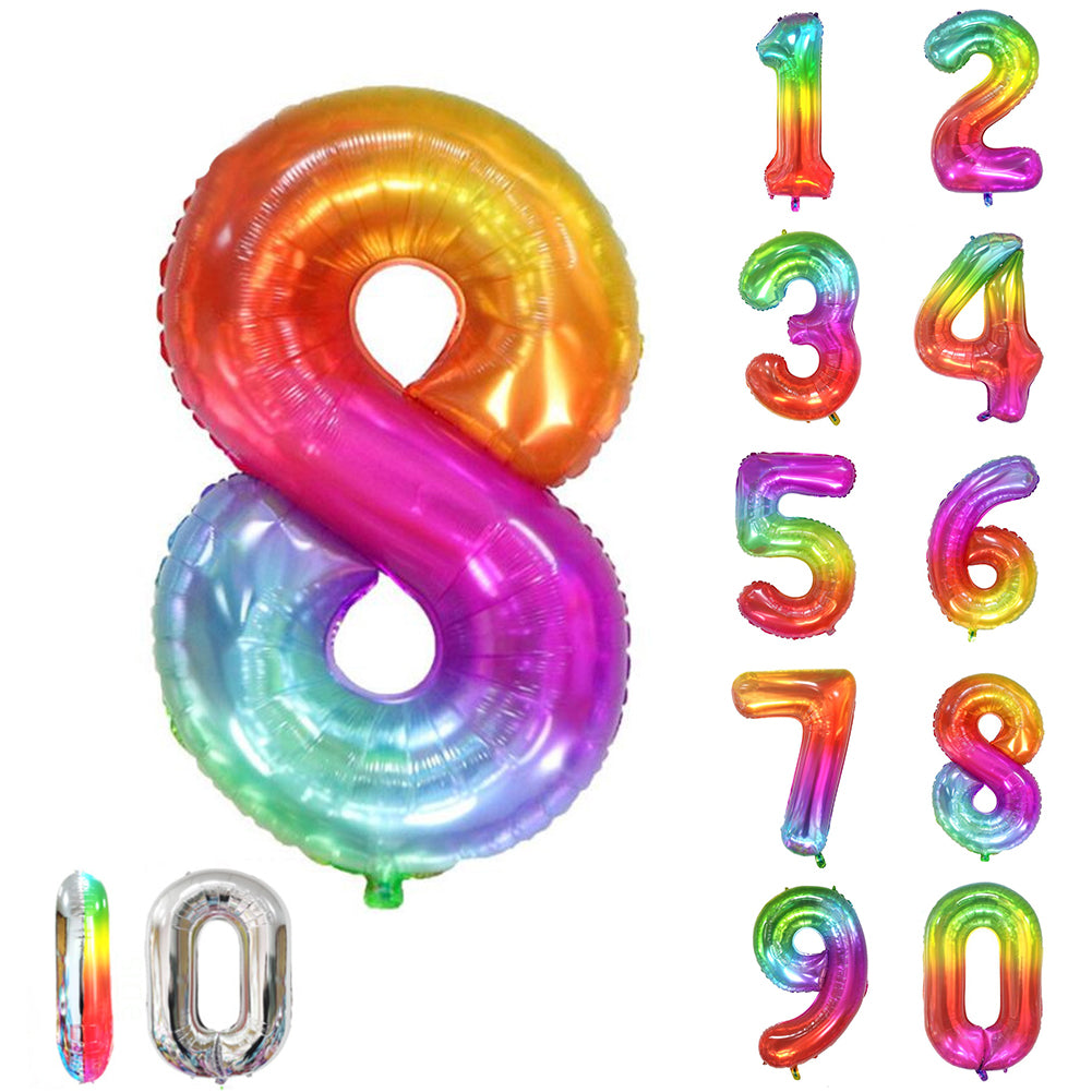 Large Number 0 Balloons, Giant Foil Helium Fillable Baloon 40 Inch Age Birthday Anniversary Party Decoration with Rose Gold (0-9)