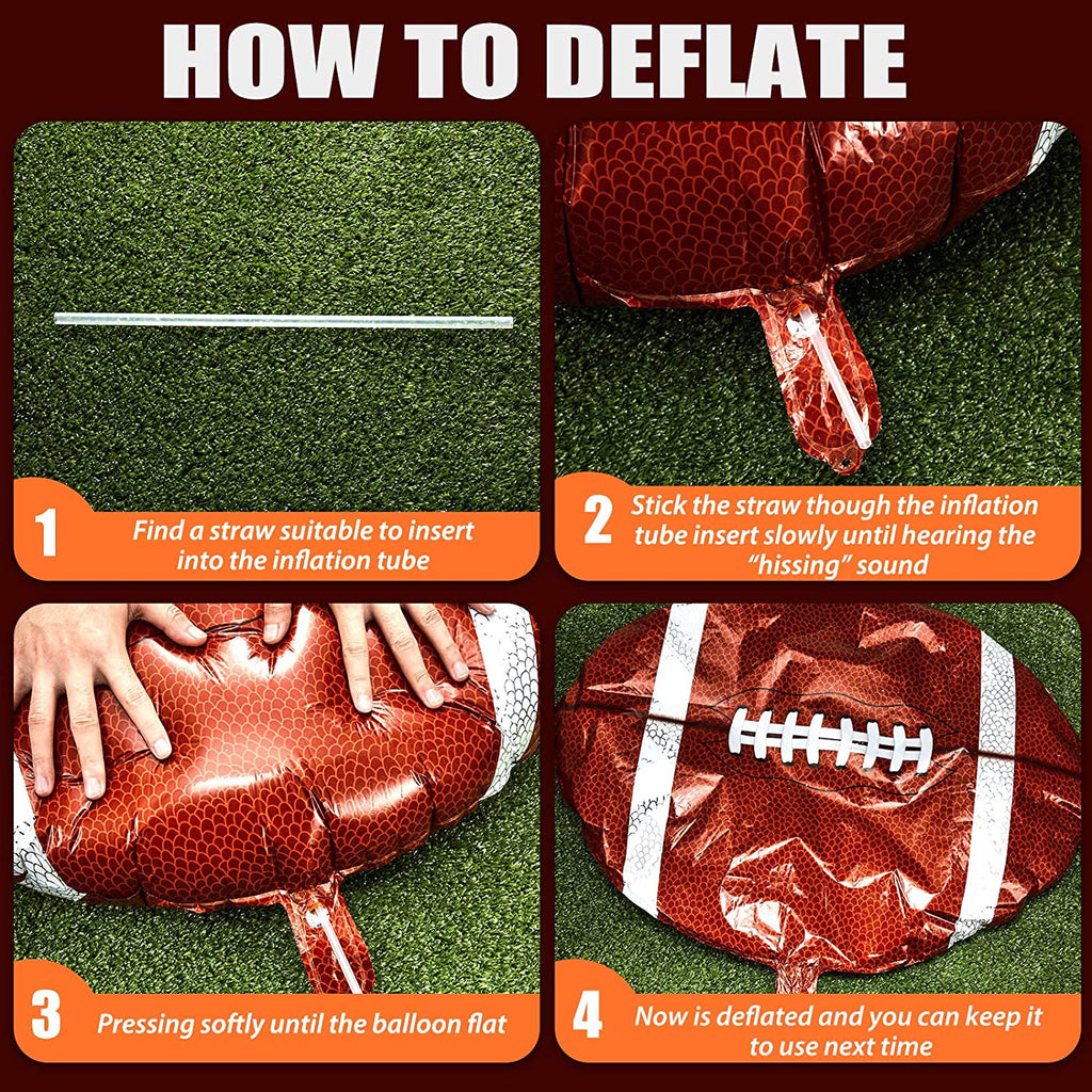 Football Balloons Football Mylar Party Balloons Football Shaped Aluminum Foil Balloons for Sport Themed Football Themed Birthday Party Decor, 22 Inch (4)