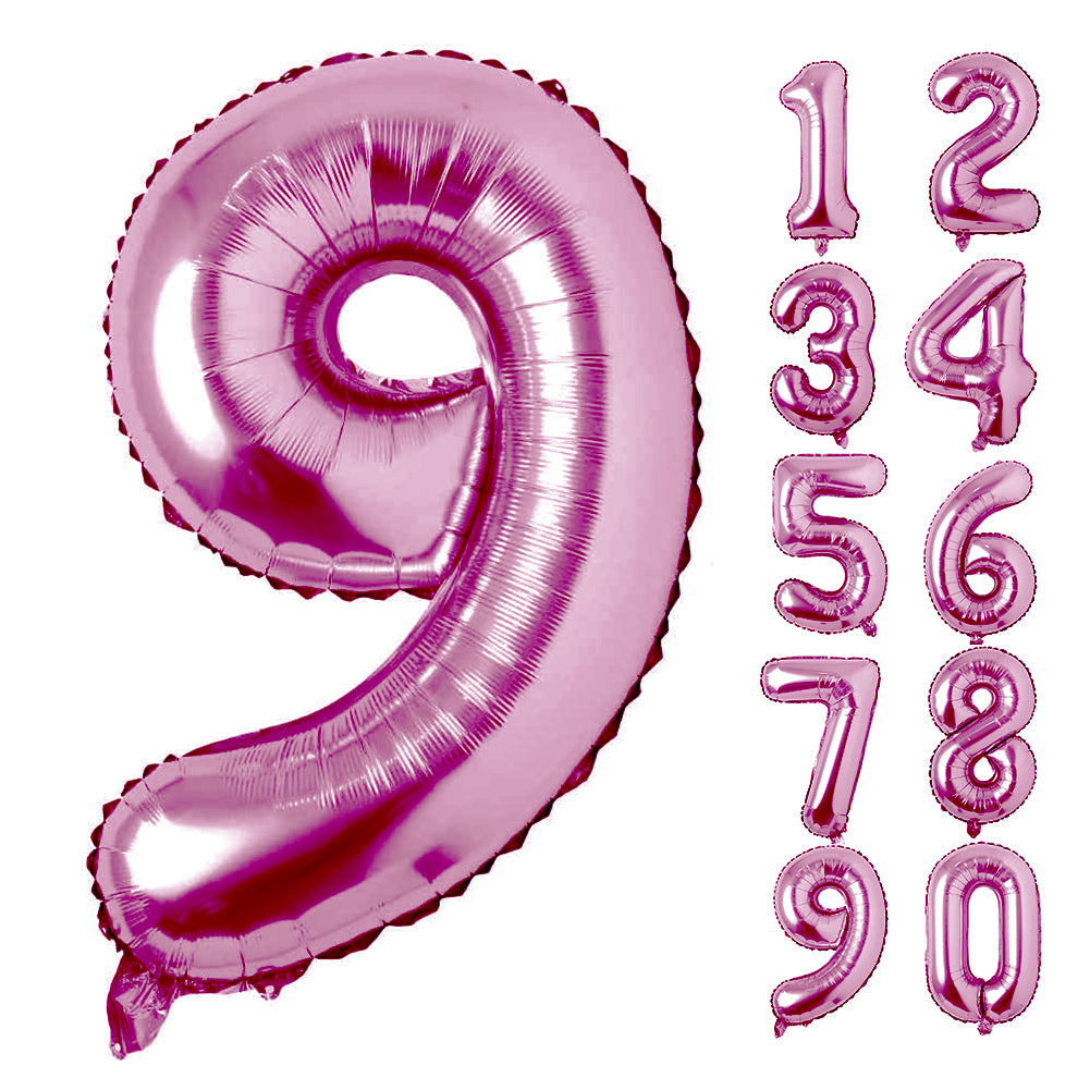 Large Number 0 Balloons, Giant Foil Helium Fillable Baloon 40 Inch Age Birthday Anniversary Party Decoration with Rose Gold (0-9)