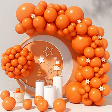 Bright Orange Balloons 110Pcs Orange Balloon Garland Arch Kit 5/10/12/18 Inch Matte Latex Orange Balloons Different Sizes