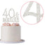 40 and Fabulous Cake Topper - Premium Silver Metal Sparkly Rhinestone Decoration