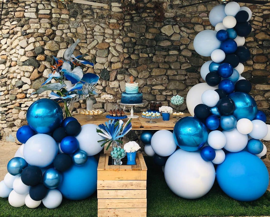 Matte Blue & Navy Balloon Set, Party Balloon Arch Kit,  69 Balloons in Total